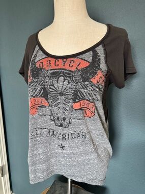 We The Free Heather Gray Graphic Tee with Black Print